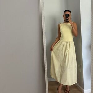 H&M Light Yellow Midi Dress